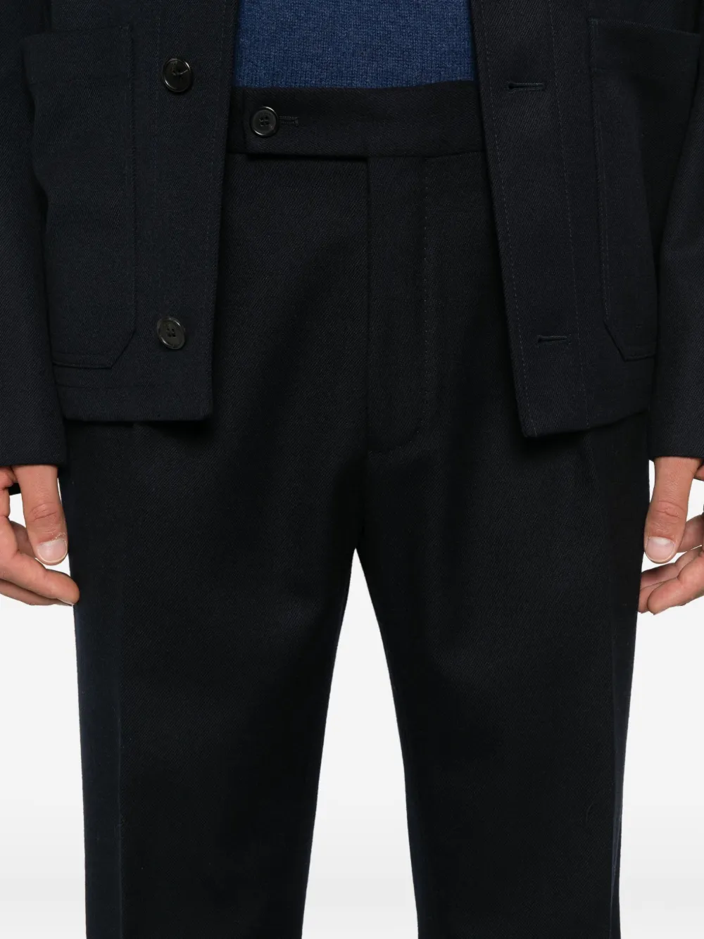 Incotex Broek met geplooid detail Blauw