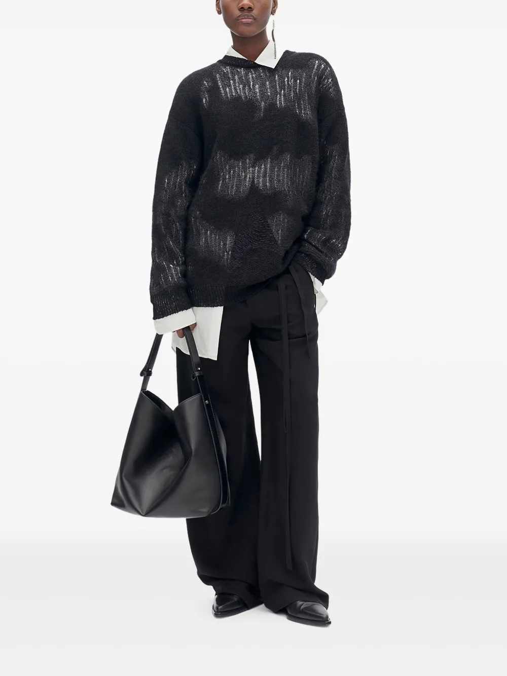  Ann Demeulemeester Anneke Tie-waist Palazzo Pants - Black 