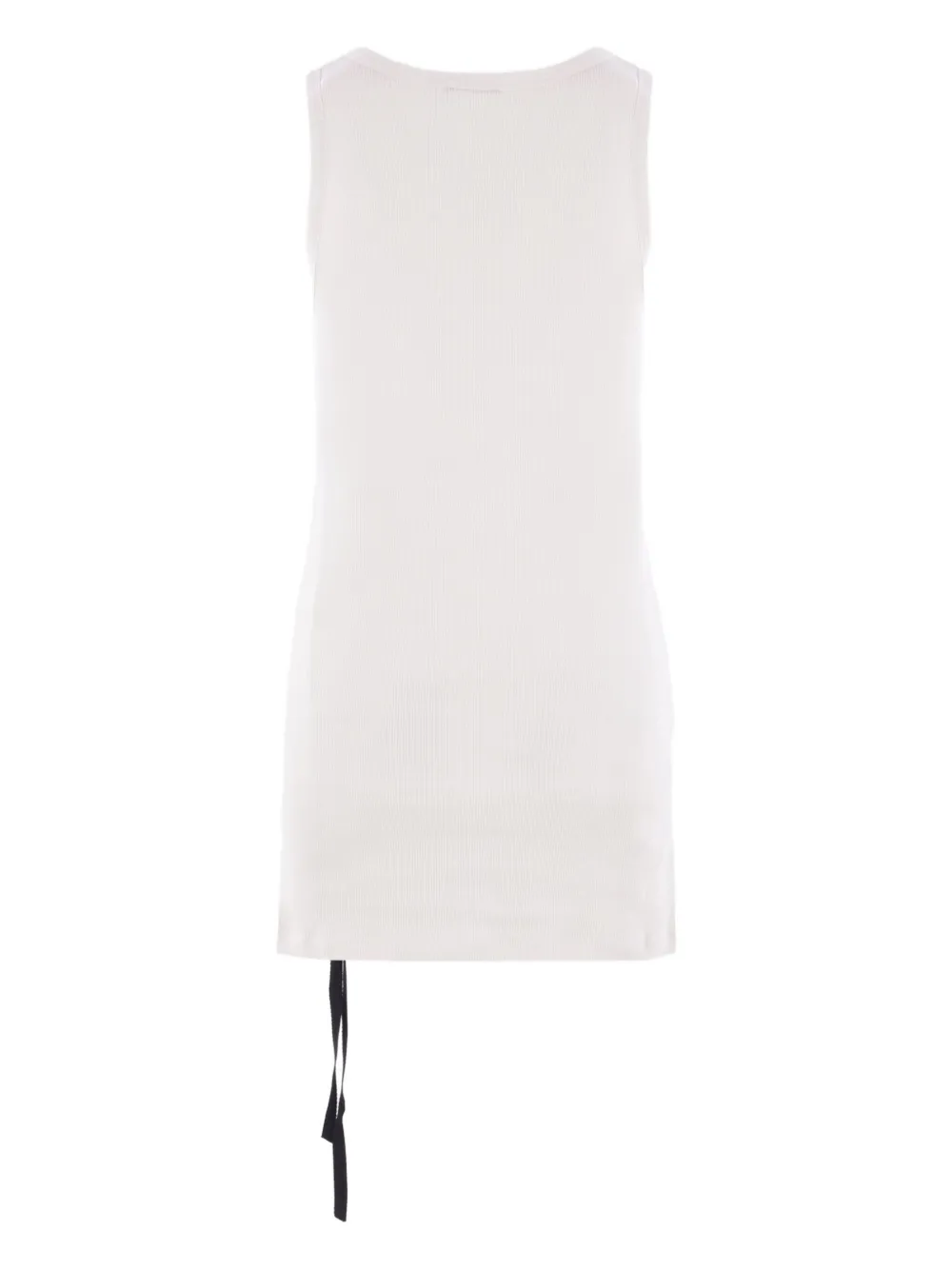 Ann Demeulemeester Seva Ribbed Grosgrain-ribbon Top In White