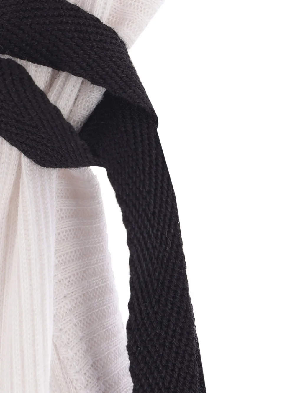 Ann Demeulemeester Seva Ribbed Grosgrain-ribbon Top In White