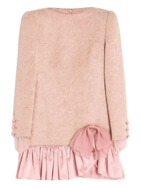 Valentino Garavani floral-jacquard ruffled dress
