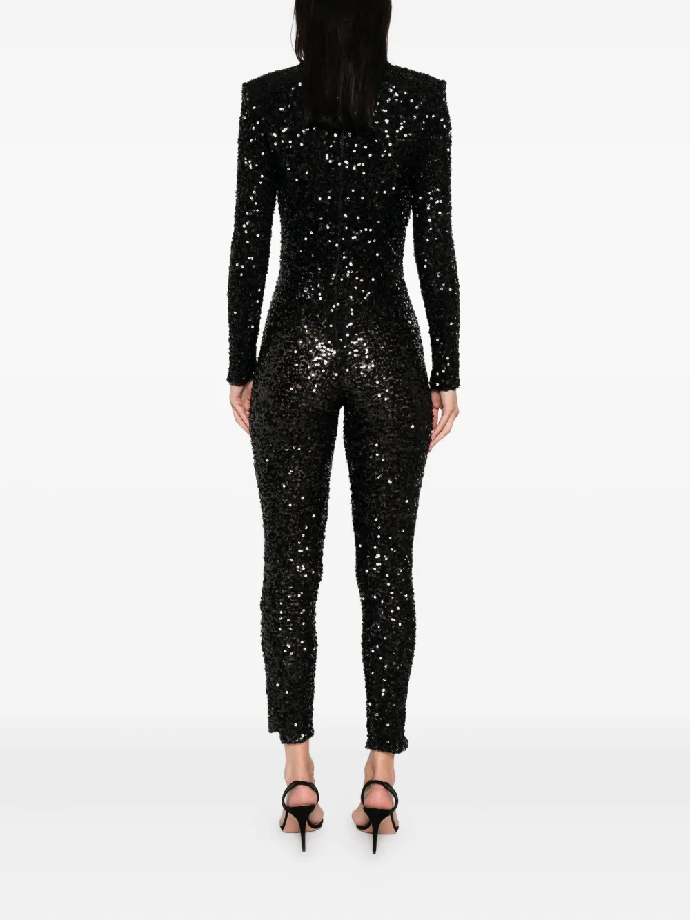 Elisabetta Franchi Jumpsuit verfraaid met pailletten Zwart