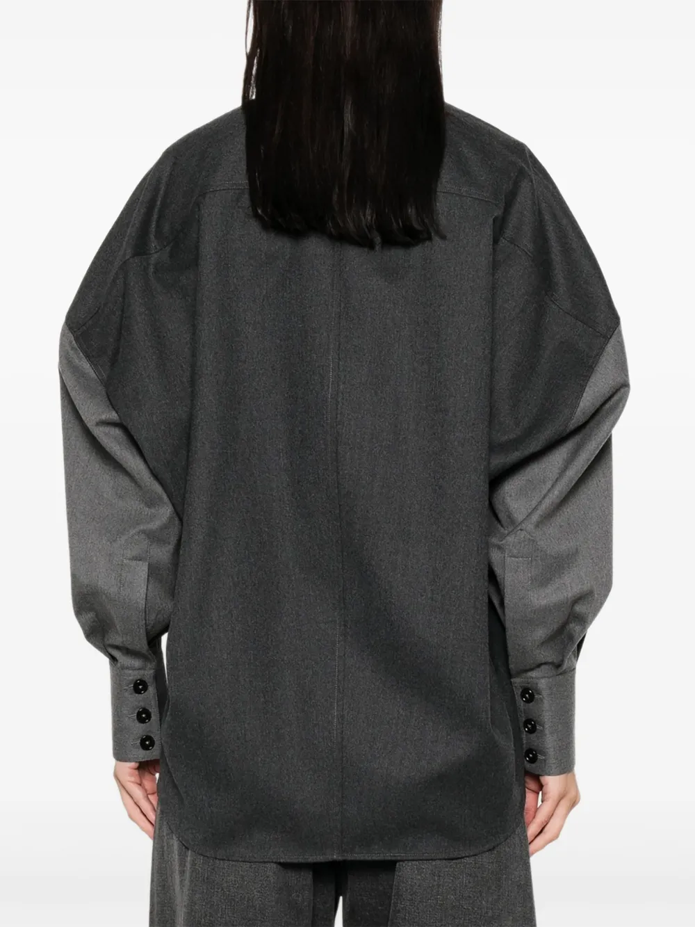 Stella McCartney panelled button-up shirt Grijs