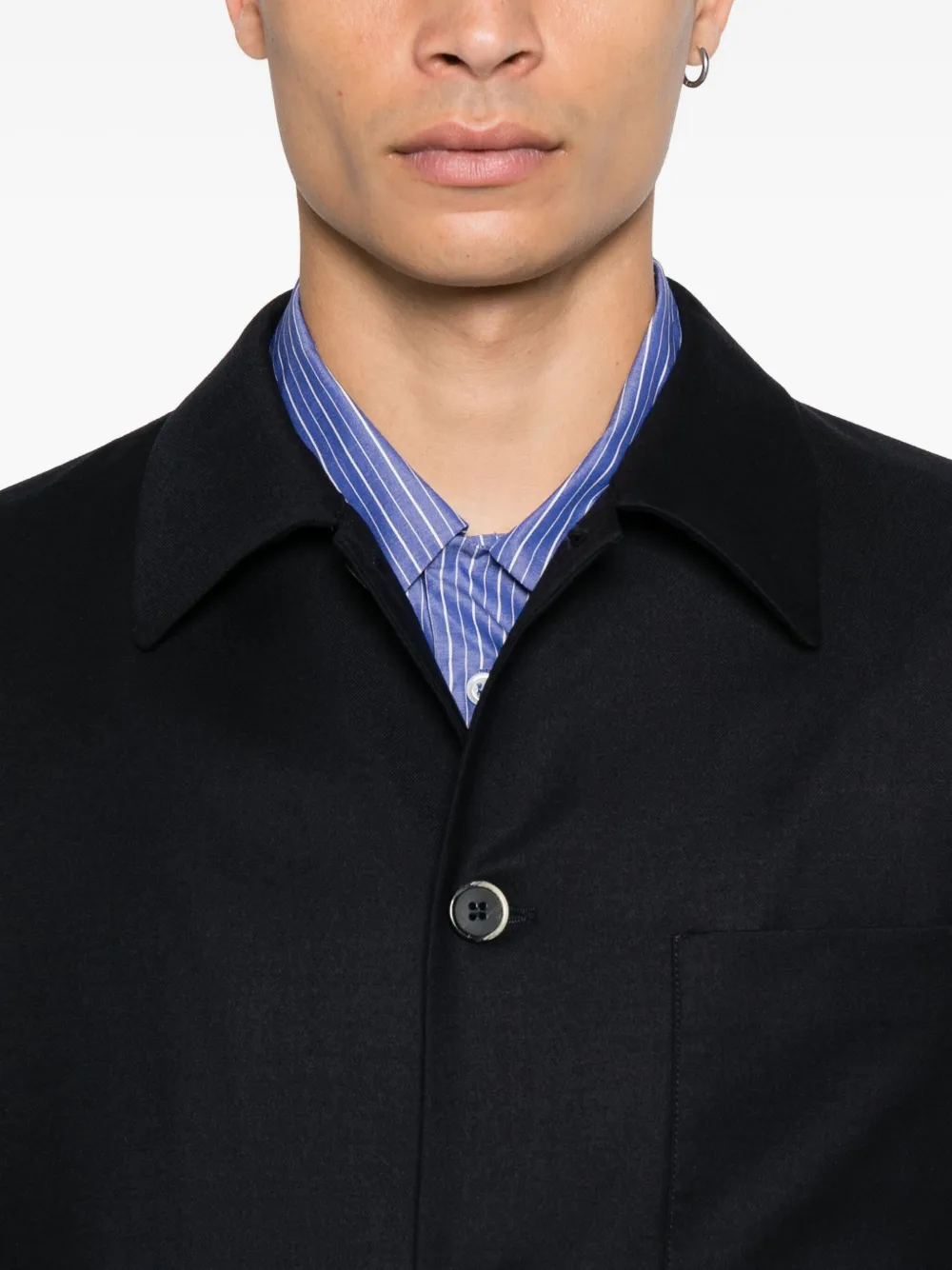 Barena Shirtjack met opgestikte zak Blauw