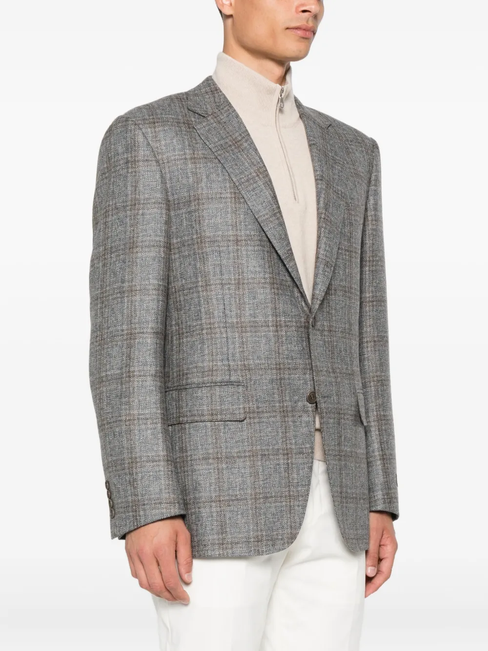 Canali Geruit jack Grijs