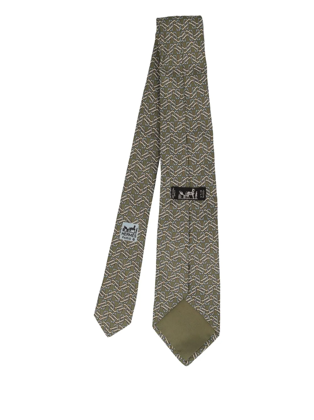 Hermès Pre-Owned 2023 patterned silk tie - グリーン Hermès Pre-Owned 2023 patterned silk tie - グリーン