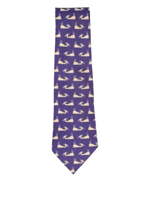 Hermès Pre-Owned 2025 whale-print silk tie