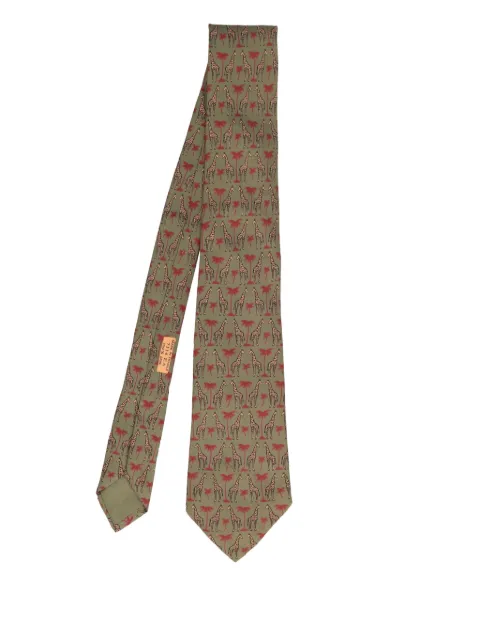 Hermès Pre-Owned 2024 giraffe-print silk tie