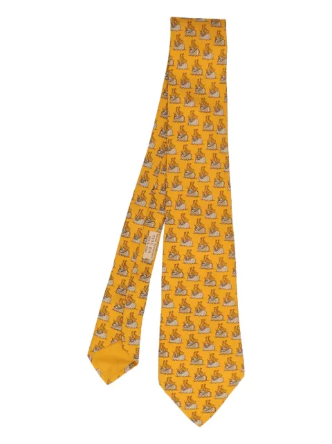 Hermès Pre-Owned 2023 boat-print silk tie
