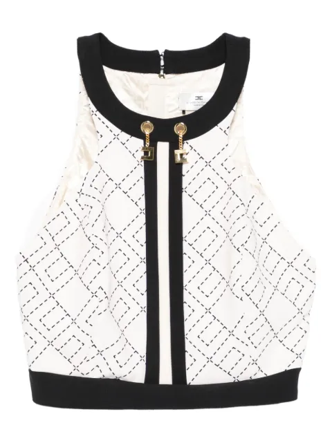 Elisabetta Franchi monogram-pattern halterneck top