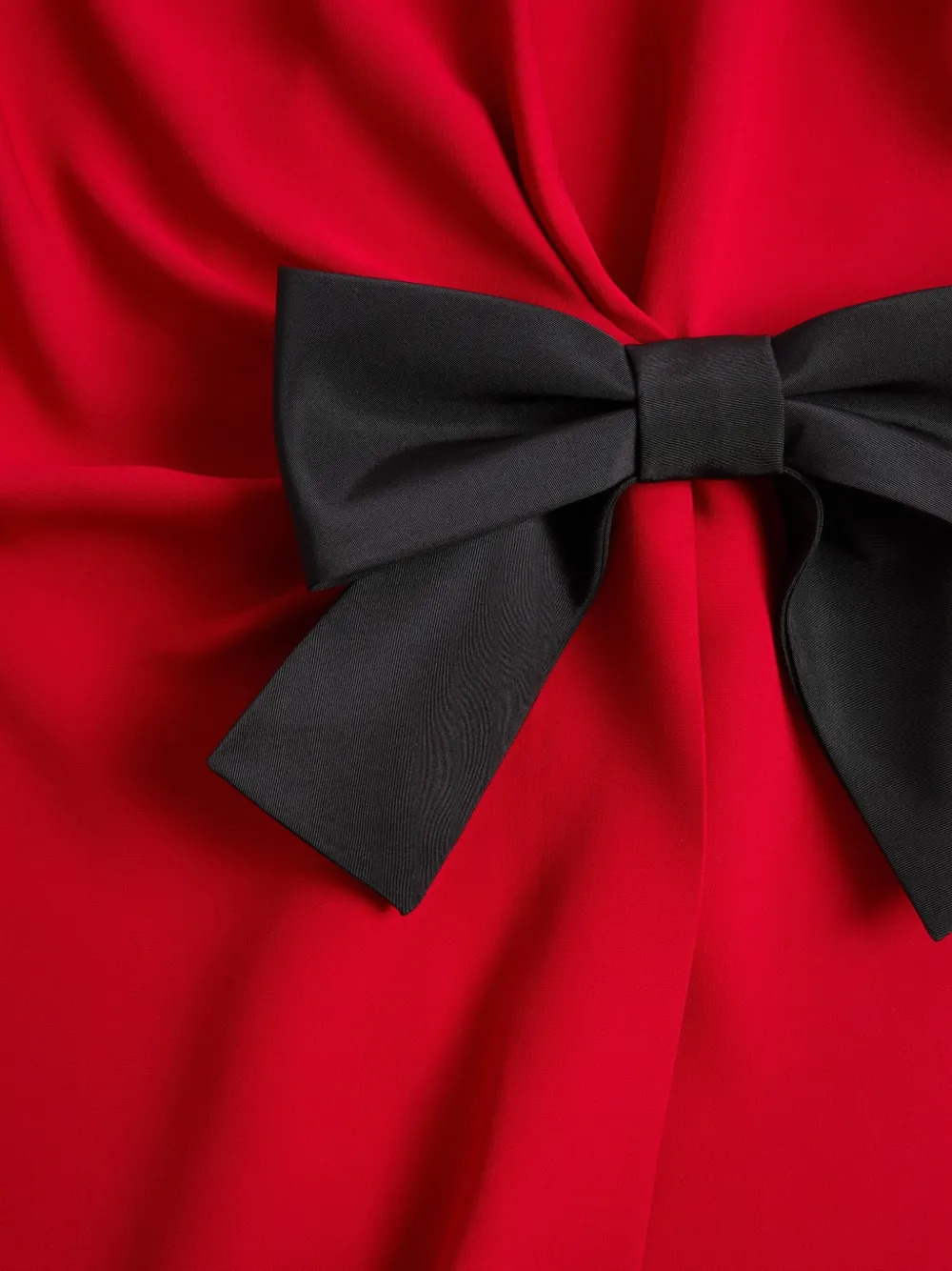 Valentino Draped Wrap Bow Mini Dress In Red
