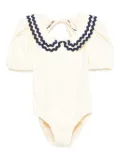 MIPOUNET Althea collared puff-sleeve swimsuit - Neutrals