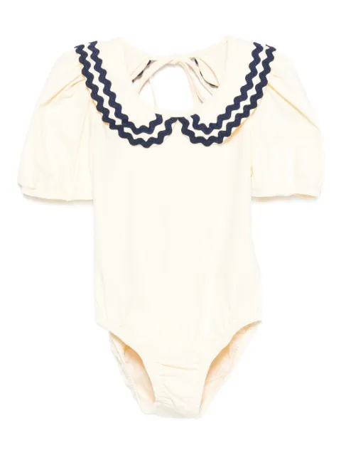 MIPOUNET Althea collared puff-sleeve swimsuit