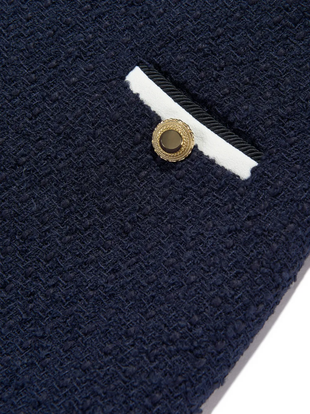 Self-Portrait Kids tweed button-detailed casual skirt Blauw