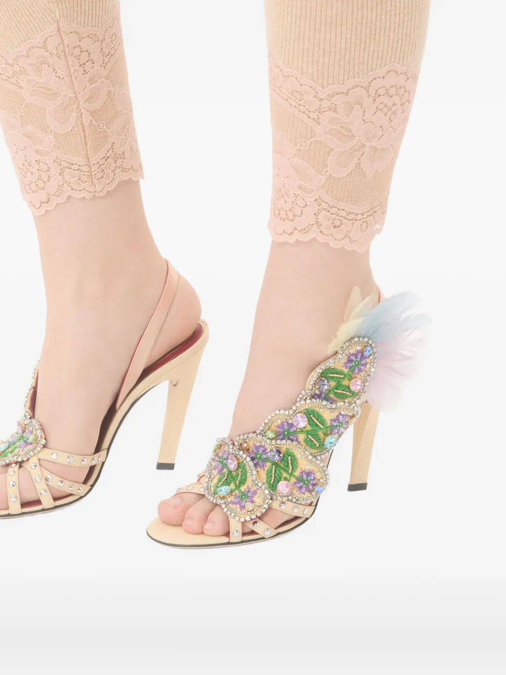 Valentino 105mm Dans Le Foyer Crystal-embellished Sandals In Multi