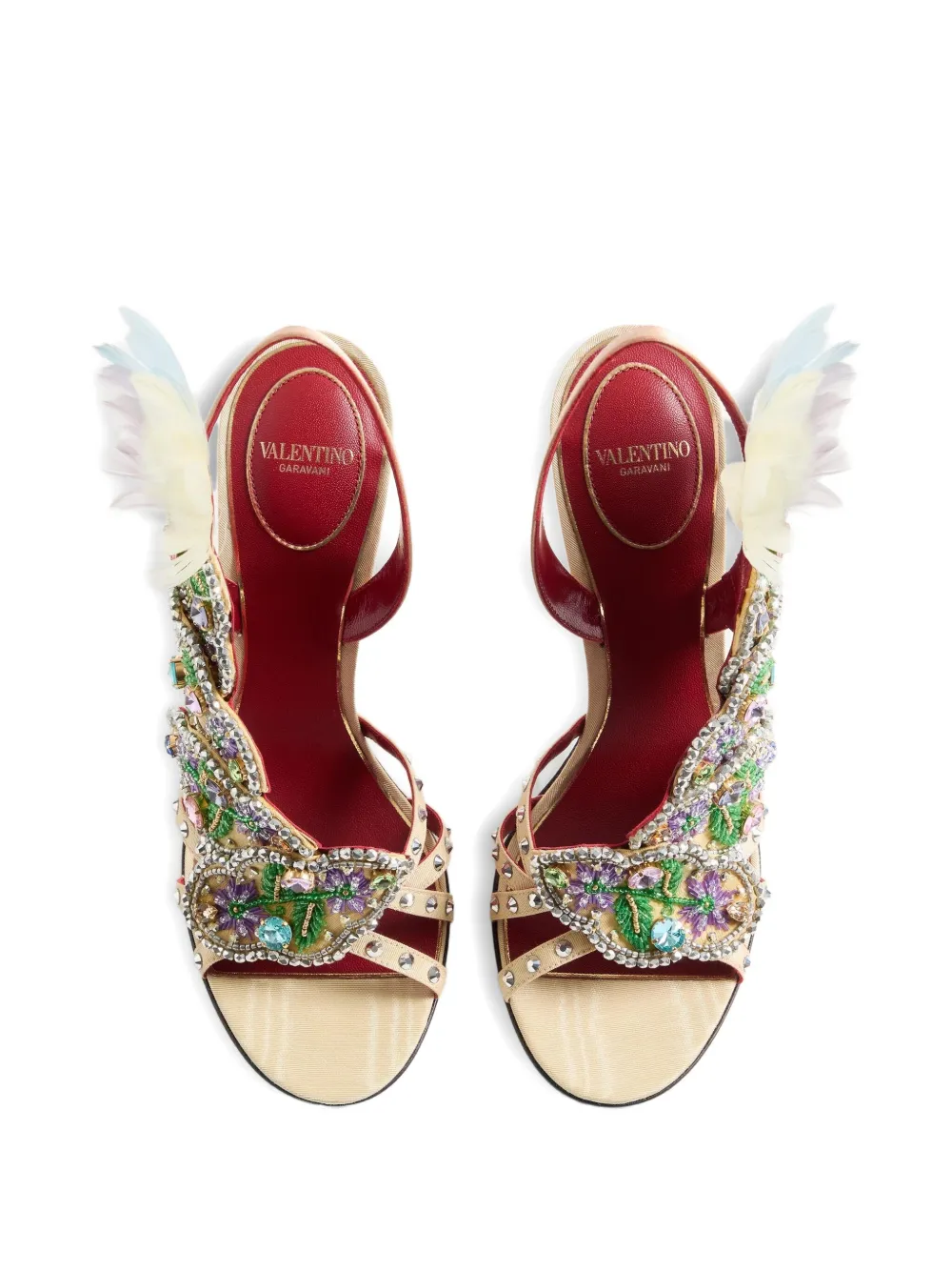 Valentino 105mm Dans Le Foyer Crystal-embellished Sandals In Multi