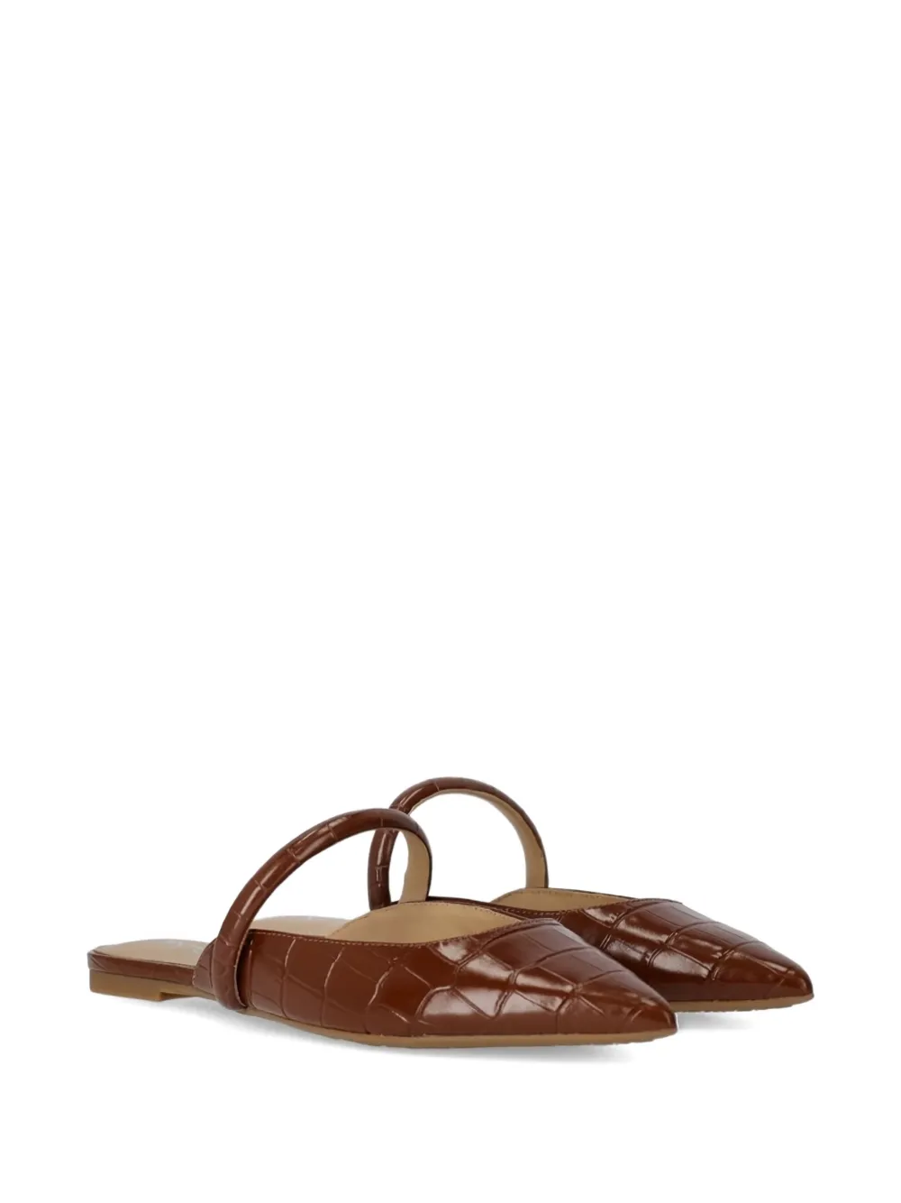 Michael Kors pointed-toe crocodile-effect mules Brown