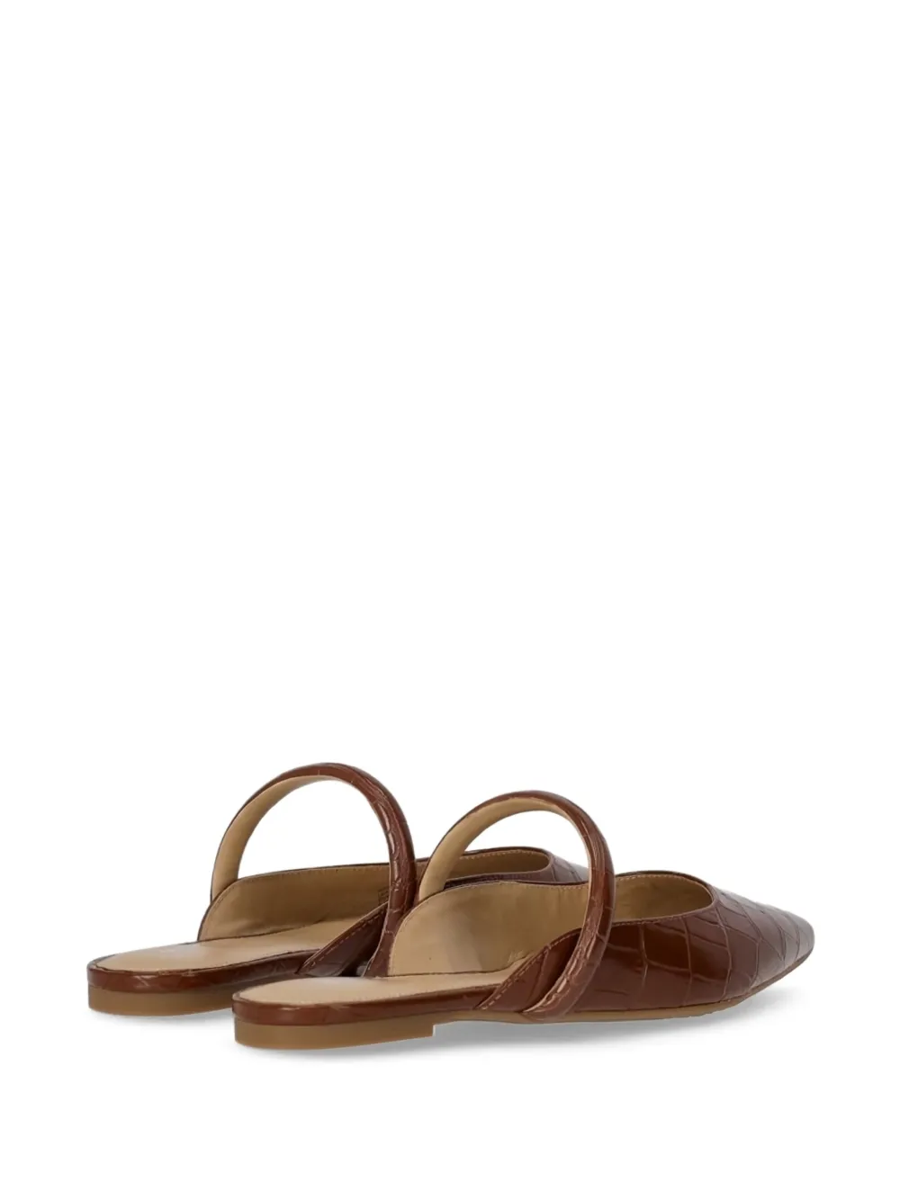 Michael Kors pointed-toe crocodile-effect mules Brown
