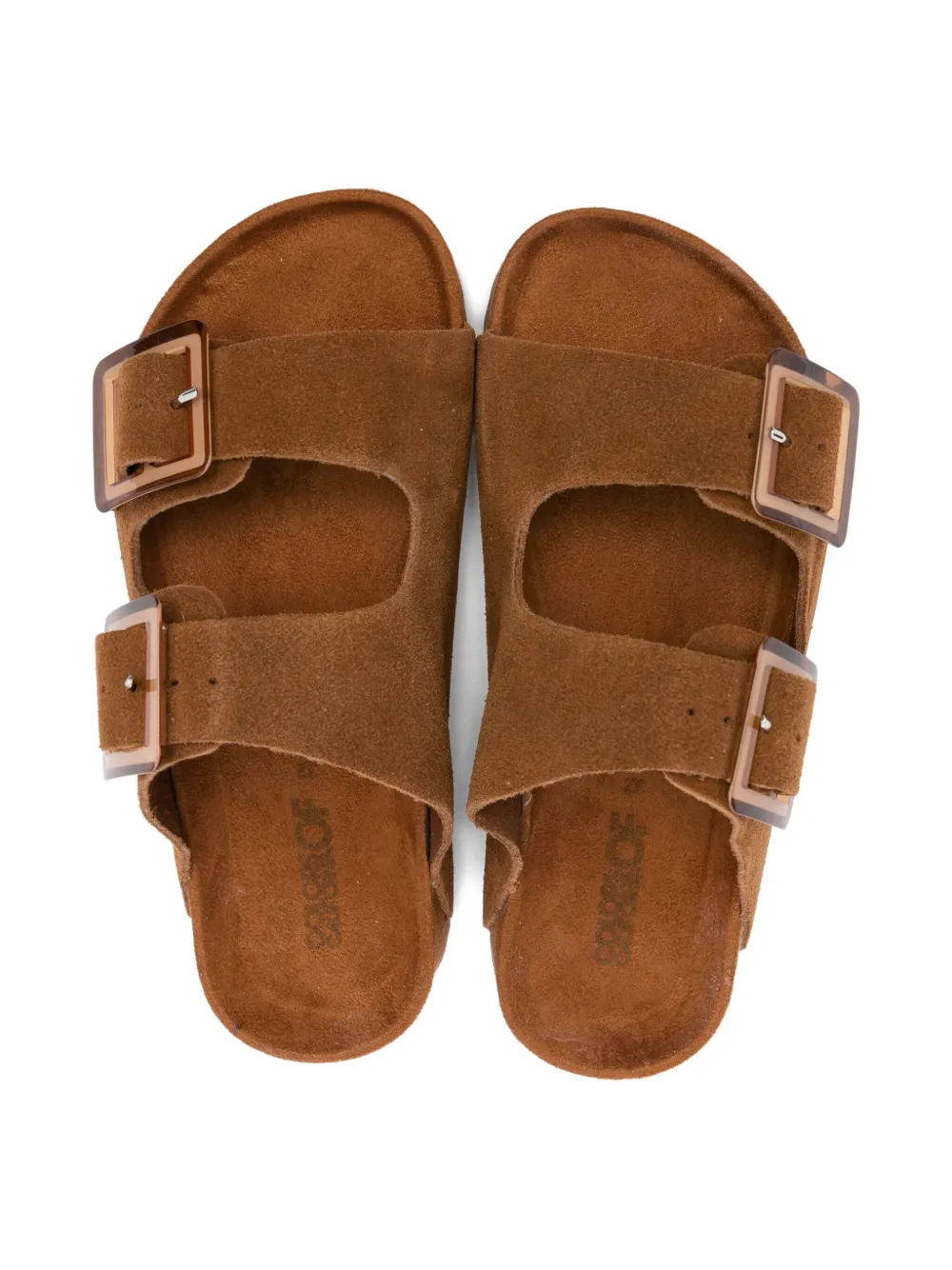 Colors Of California Kids double buckle suede sandals Brown
