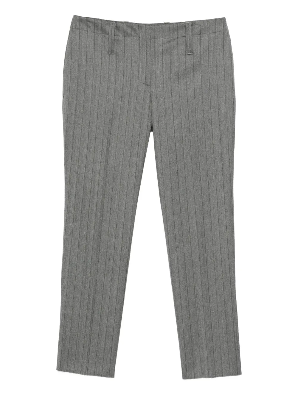 pinstripe wool trousers