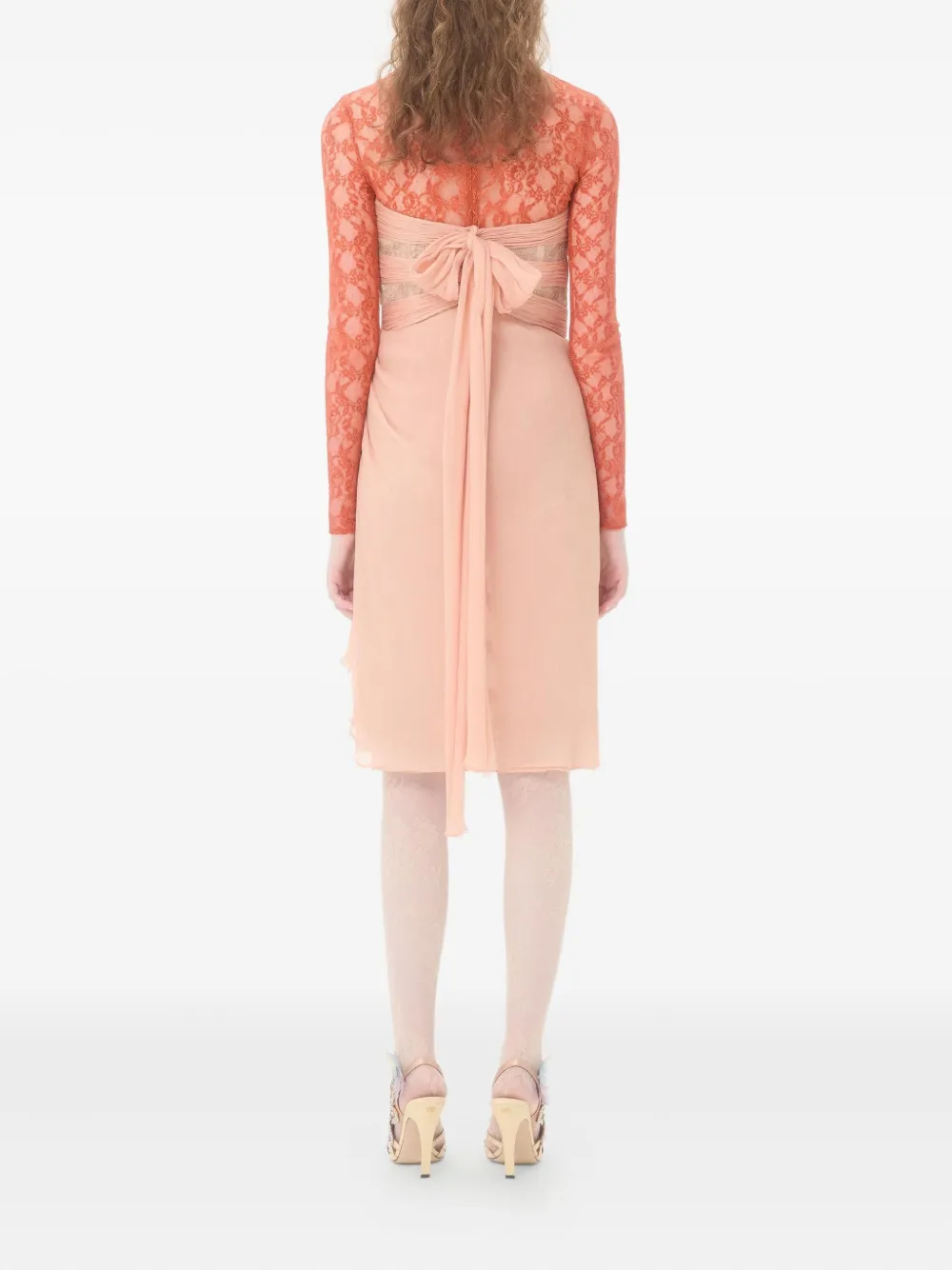 Valentino Garavani Midi-jurk verfraaid met kant Roze