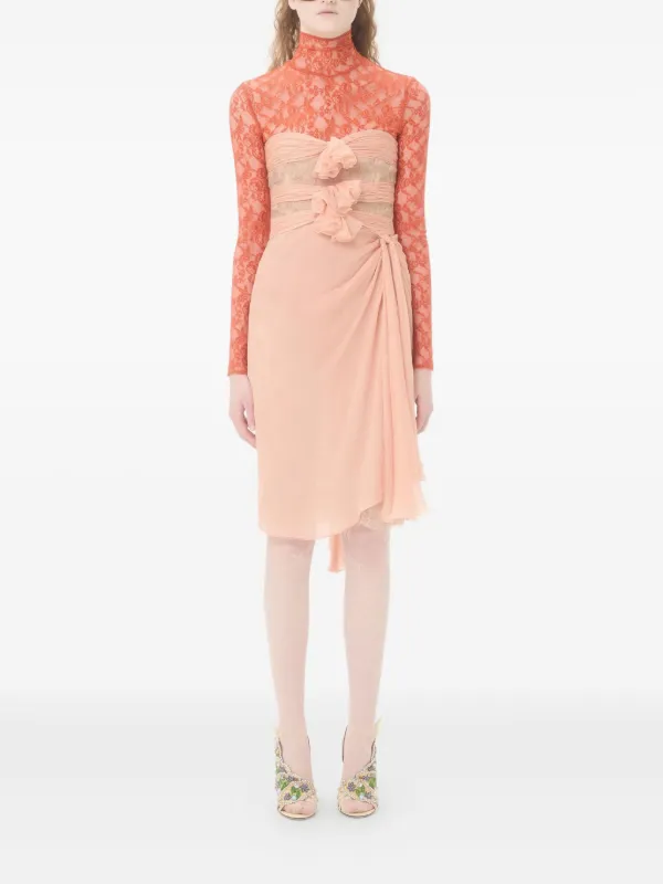 Valentino Garavani lace-embellishment Midi Dress | Pink | FARFETCH BH
