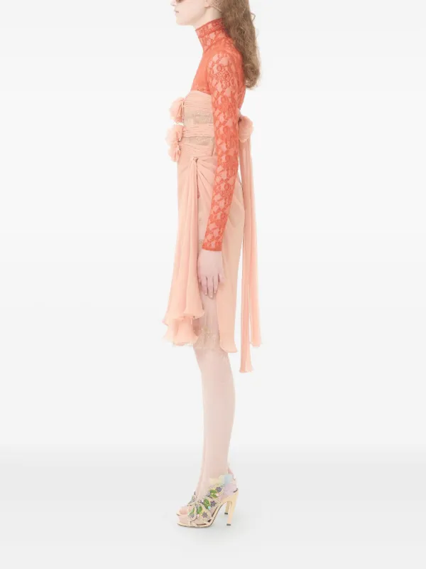 Valentino Garavani lace-embellishment Midi Dress | Pink | FARFETCH BH Valentino Garavani lace-embellishment Midi Dress | Pink | FARFETCH BH