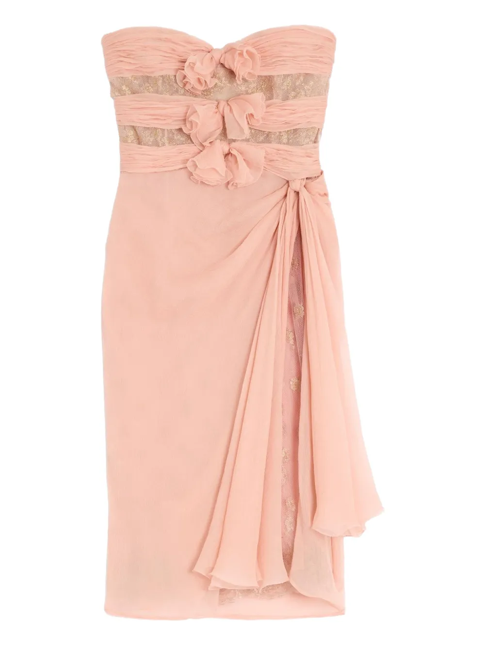 Valentino Garavani レーストリム ドレス - ピンク Valentino Garavani レーストリム ドレス - ピンク