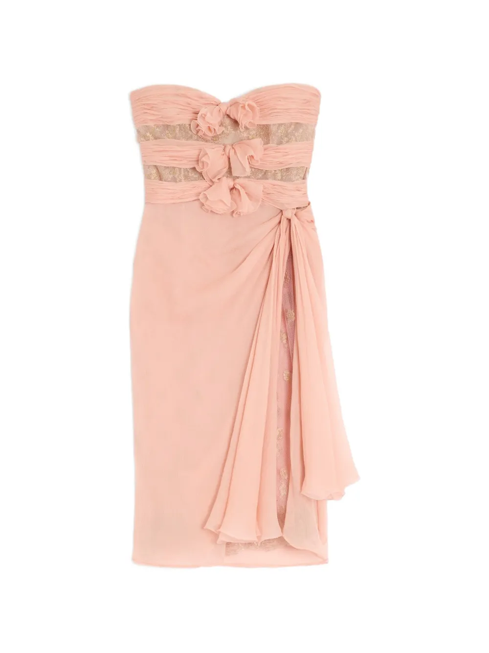Valentino Garavani Midi-jurk verfraaid met kant Roze