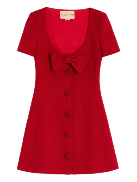Valentino Garavani bow-detail tweed mini dress