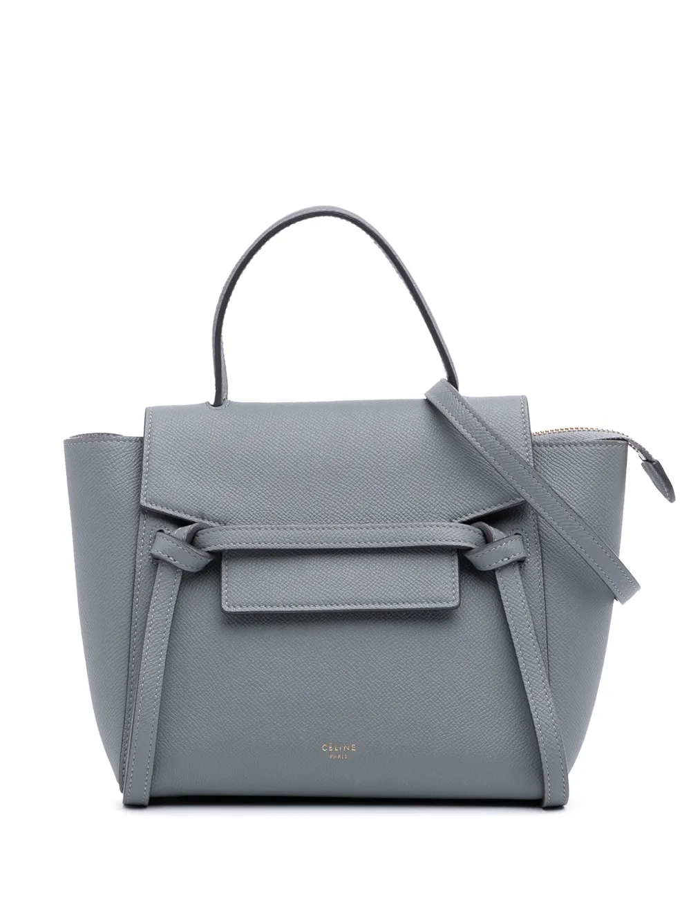 Céline Pre-Owned 2018 ナノ グレインカーフスキン ベルトバッグ サッチェル - グレー Céline Pre-Owned 2018 ナノ グレインカーフスキン ベルトバッグ サッチェル - グレー