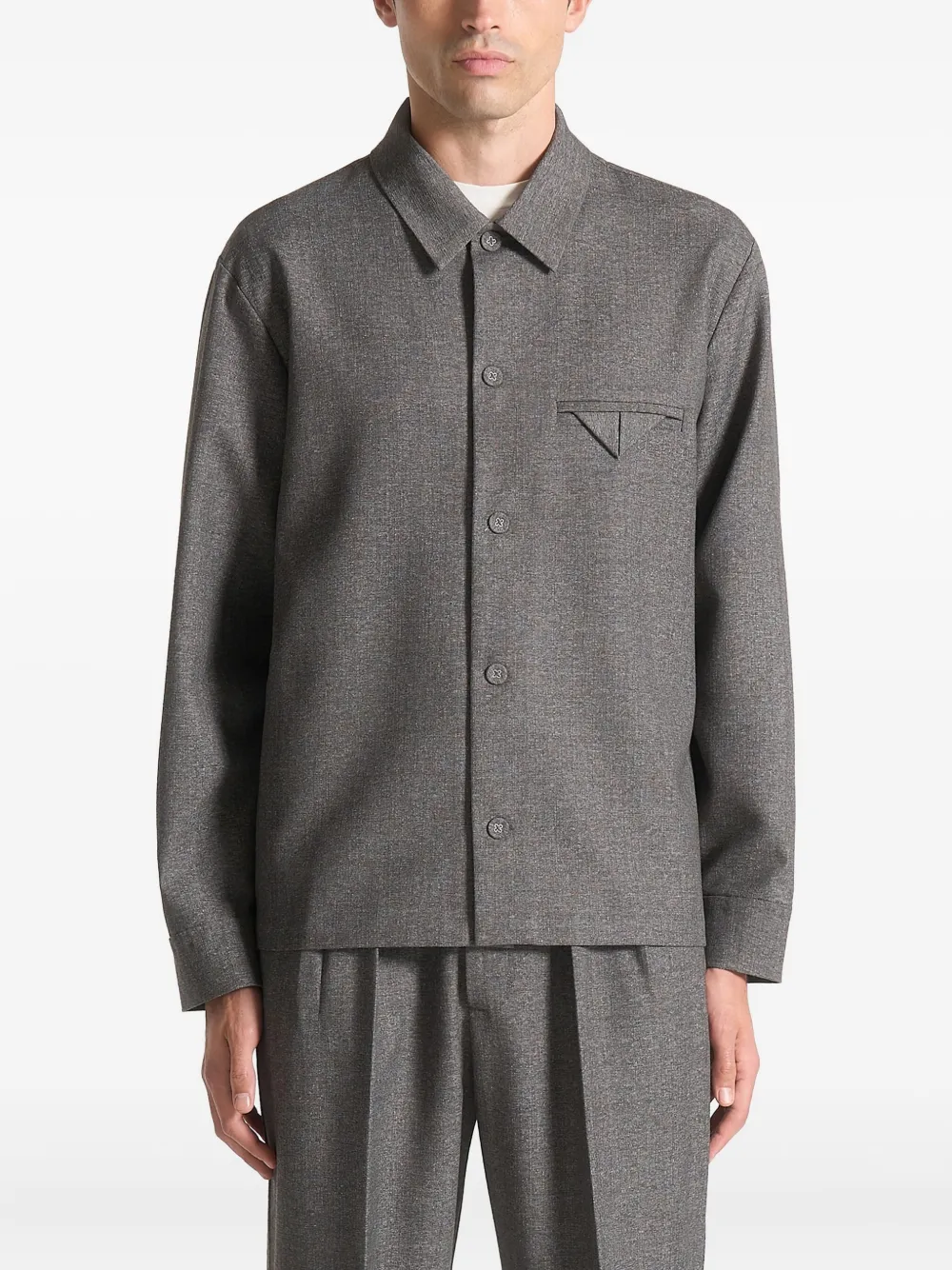 Manière De Voir Leo textured tailored shirt | Grey | Image 1
