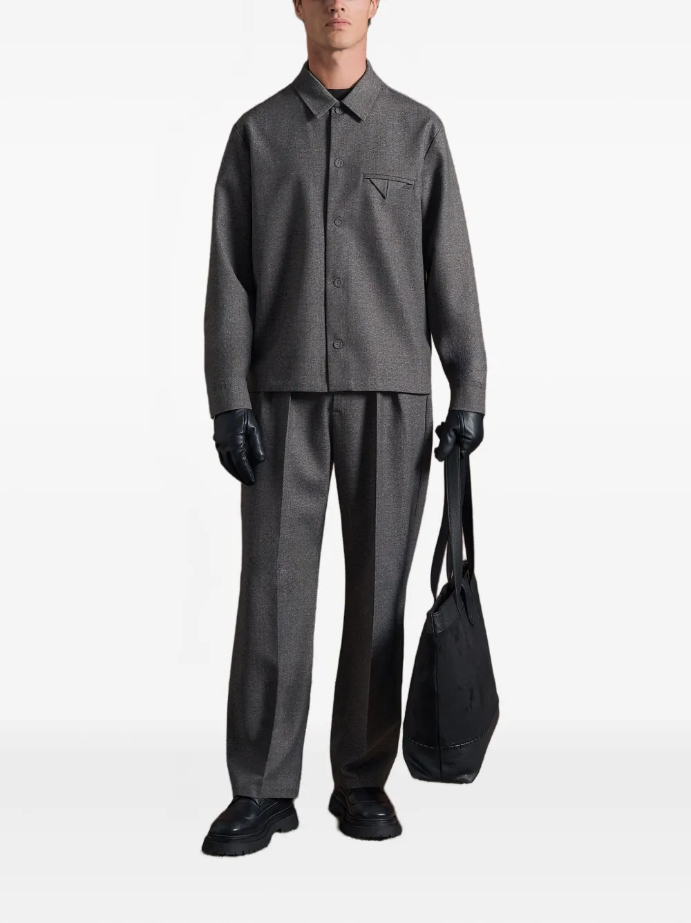 Manière De Voir Leo textured tailored shirt - Grijs