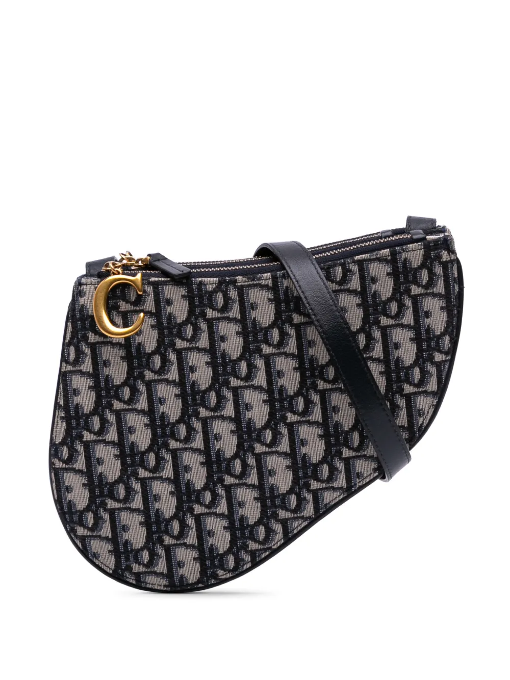 Christian Dior Pre-Owned 2019 Oblique Canvas Saddle Triple Zip Christian Dior Pre-Owned 2019 Oblique Canvas Saddle Triple Zip