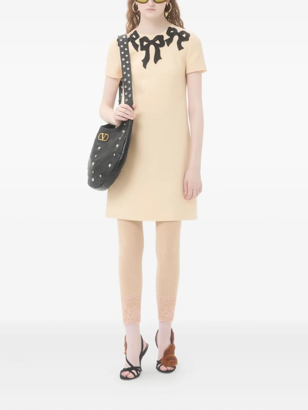 Valentino Garavani Jurk met geborduurde strik - Beige