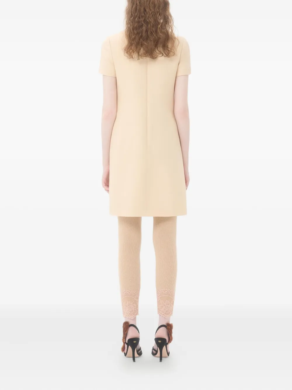 Valentino Bow-embroidered Dress In Neutral