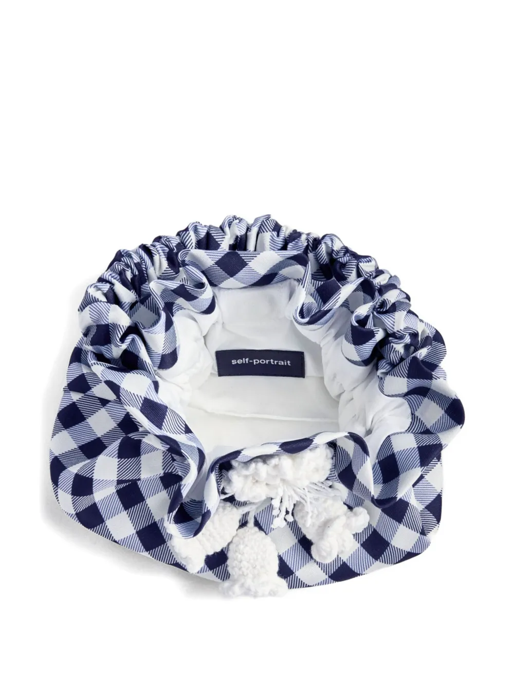 Self-Portrait Kids Tas met gingham ruit en ruches Blauw