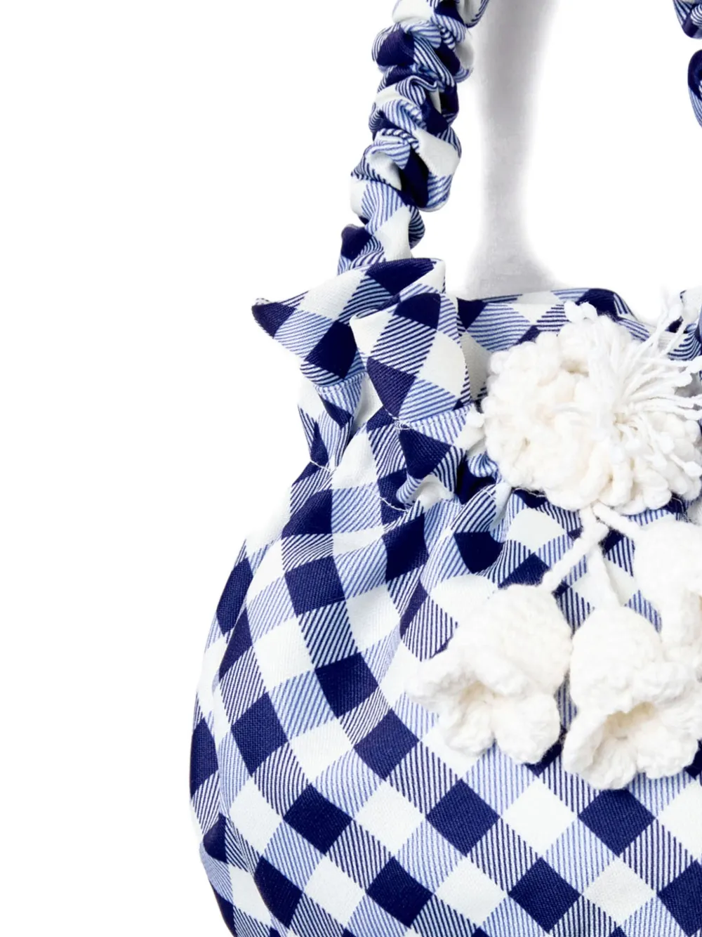 Self-Portrait Kids Tas met gingham ruit en ruches Blauw