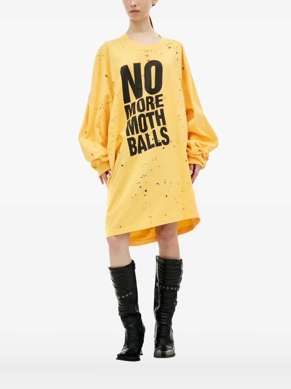 Doublet distressed cotton dress | Yellow | Image 1