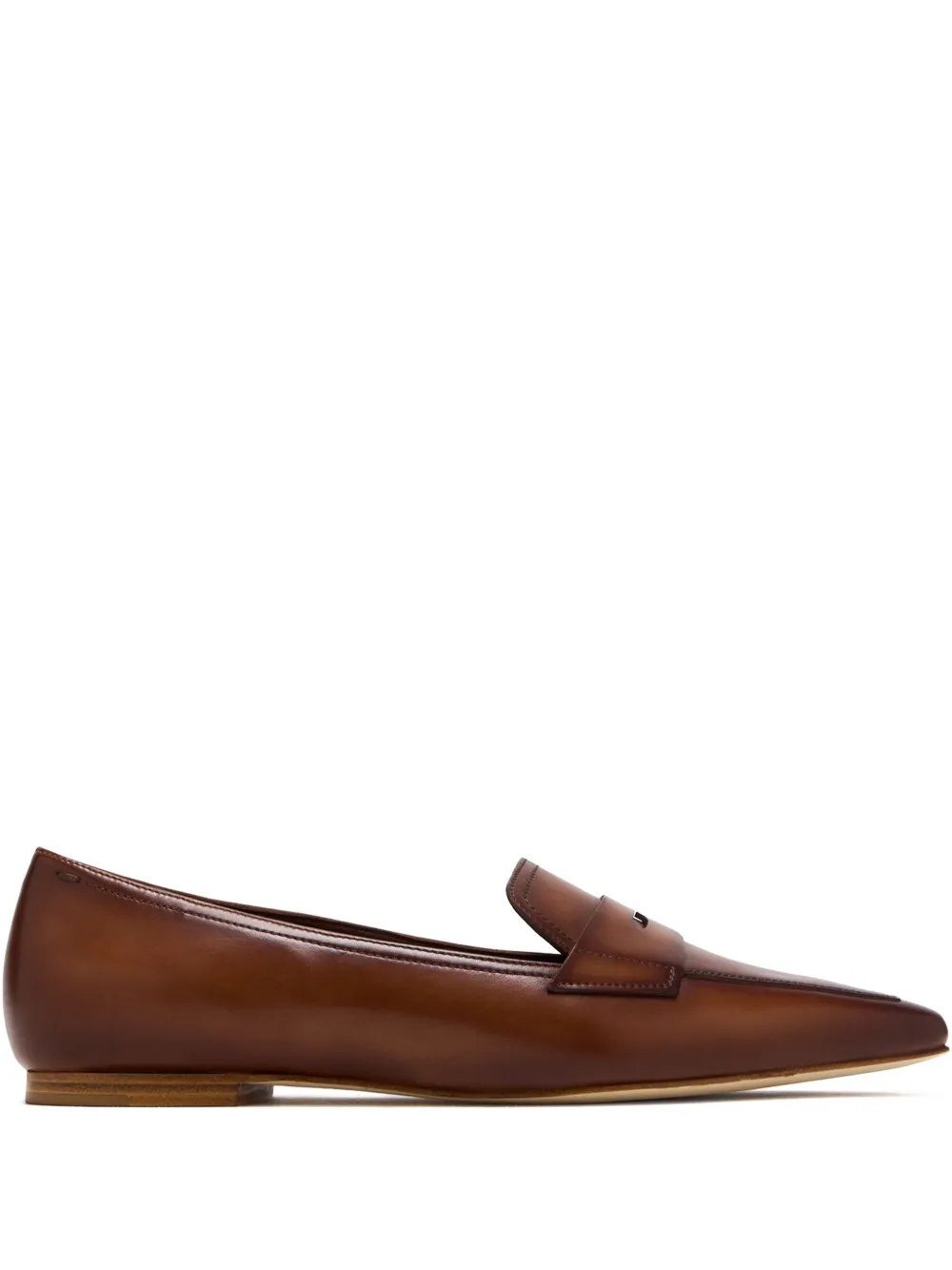 Magnanni pointed-toe penny loafers Brown