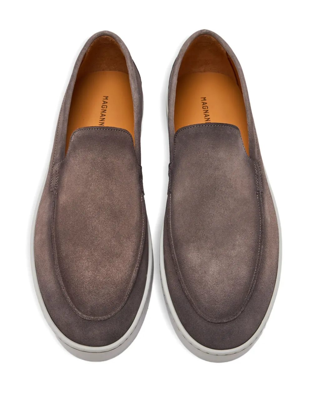 Magnanni Suede Leather Slip-on Loafers In Brown