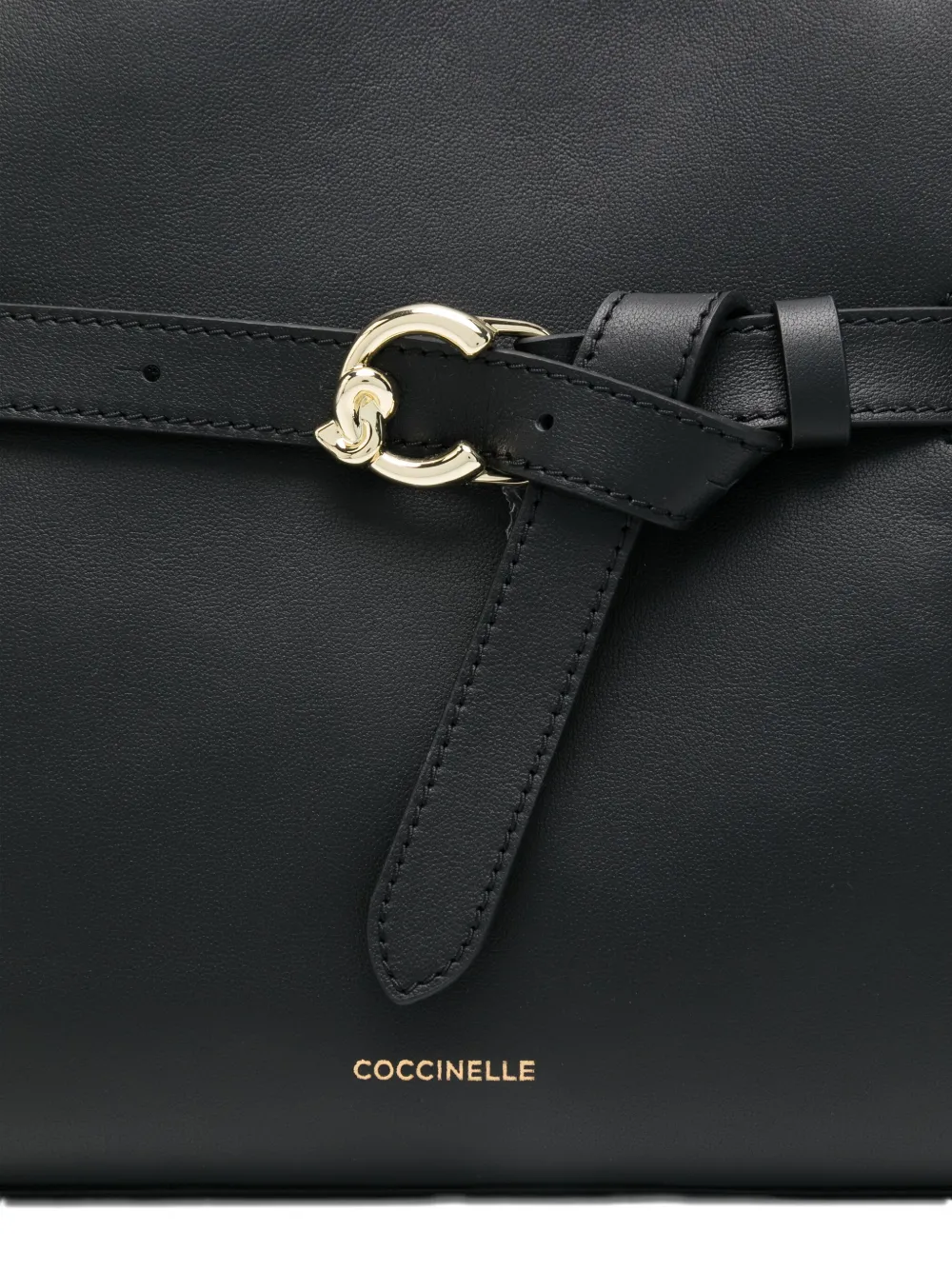 Coccinelle Sabine leren shopper met gesp Zwart
