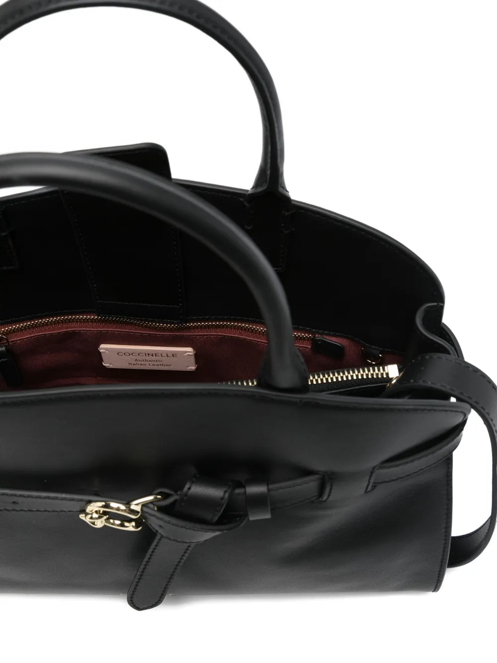 Coccinelle Sabine leren shopper met gesp Zwart