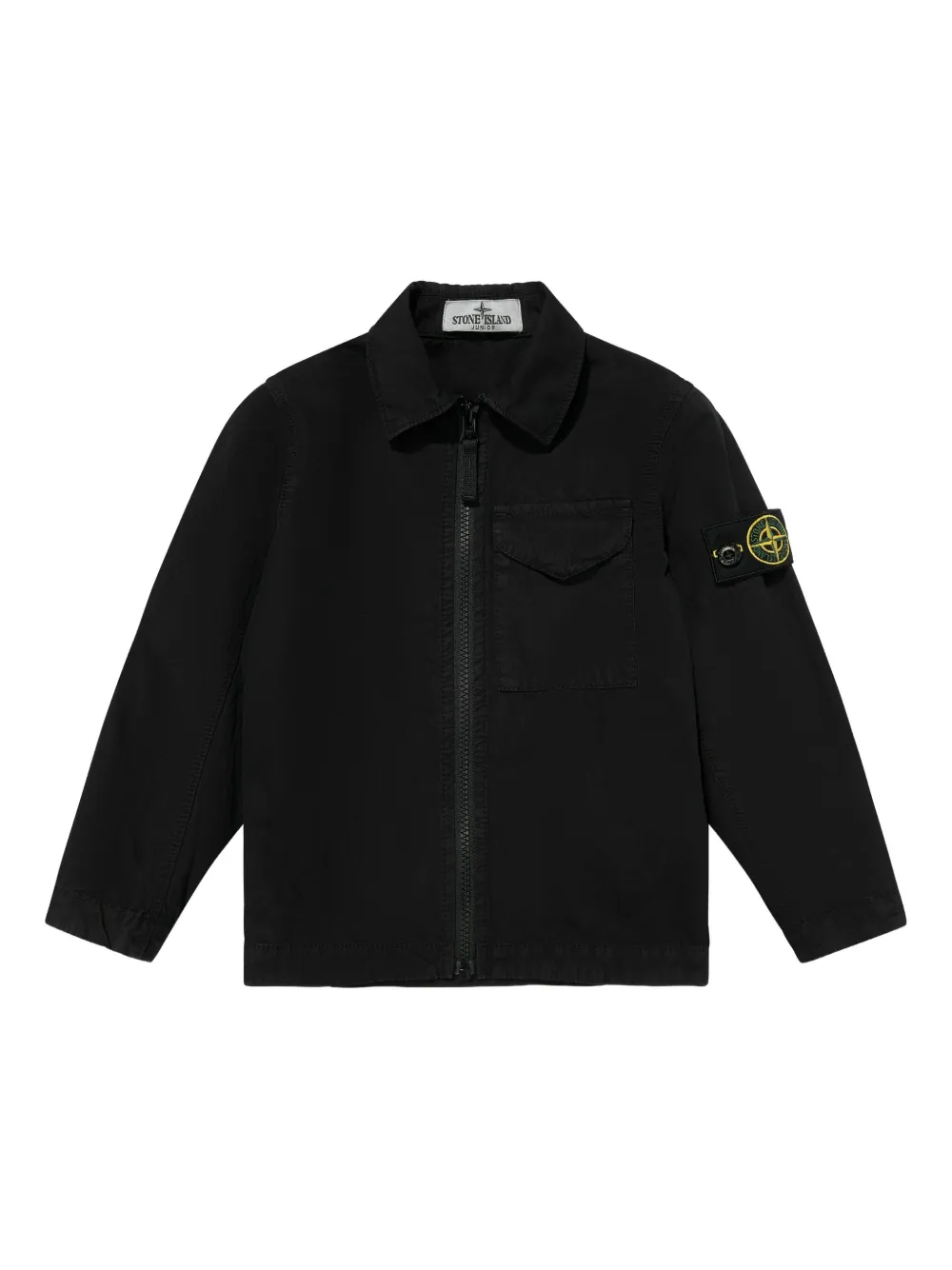 Stone Island Junior Top met opgestikte zak en rits Zwart