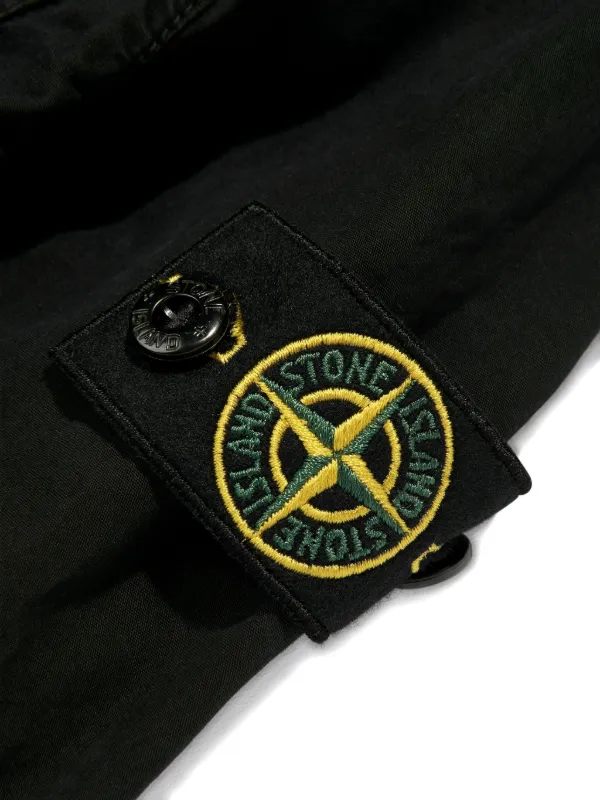 Stone Island Junior Blusa Com Bolso Pespontado e Zíper Frontal