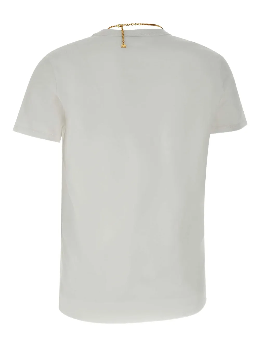 Elisabetta Franchi chain-embellished cotton T-shirt Wit