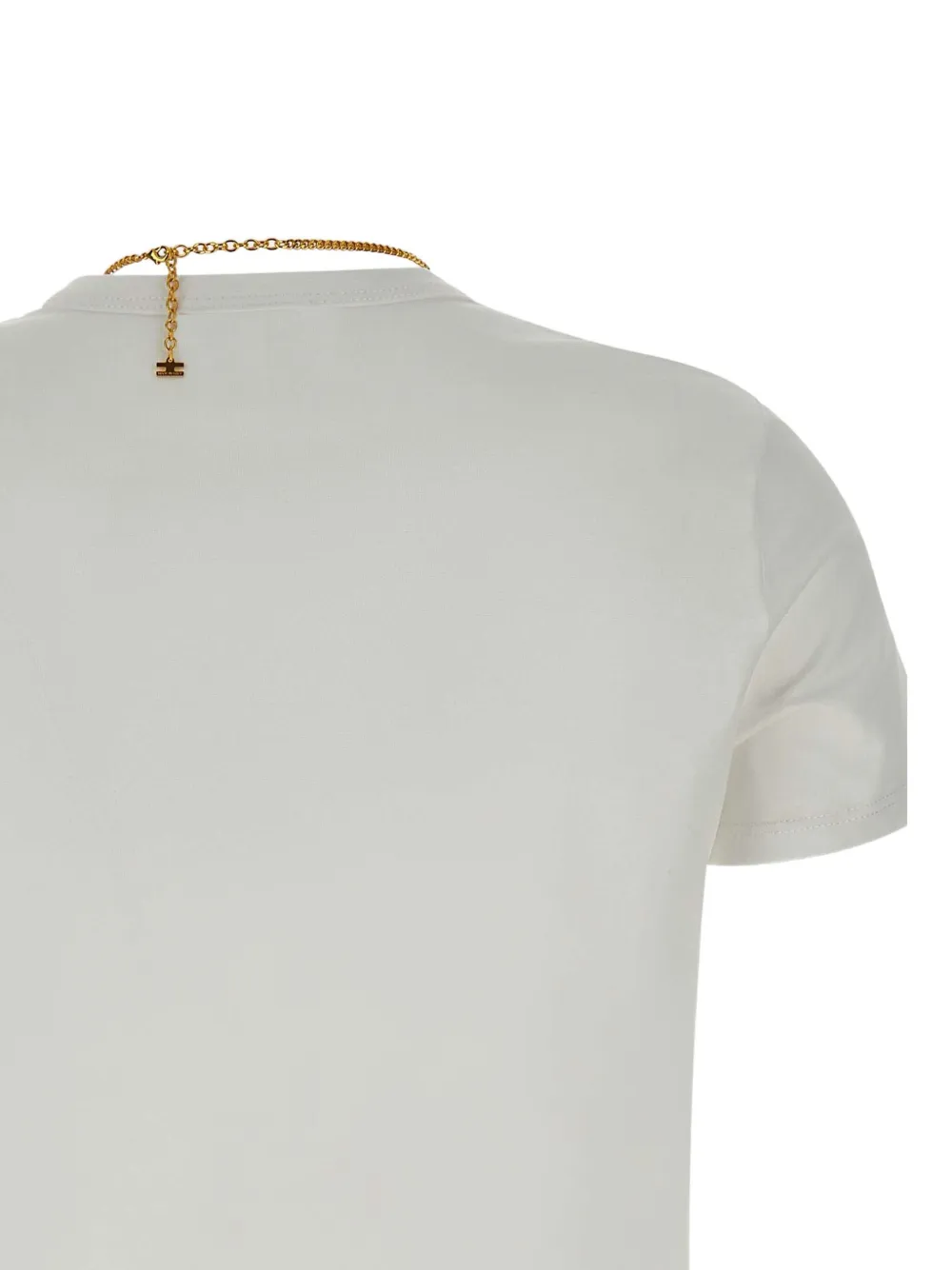 Elisabetta Franchi chain-embellished cotton T-shirt Wit