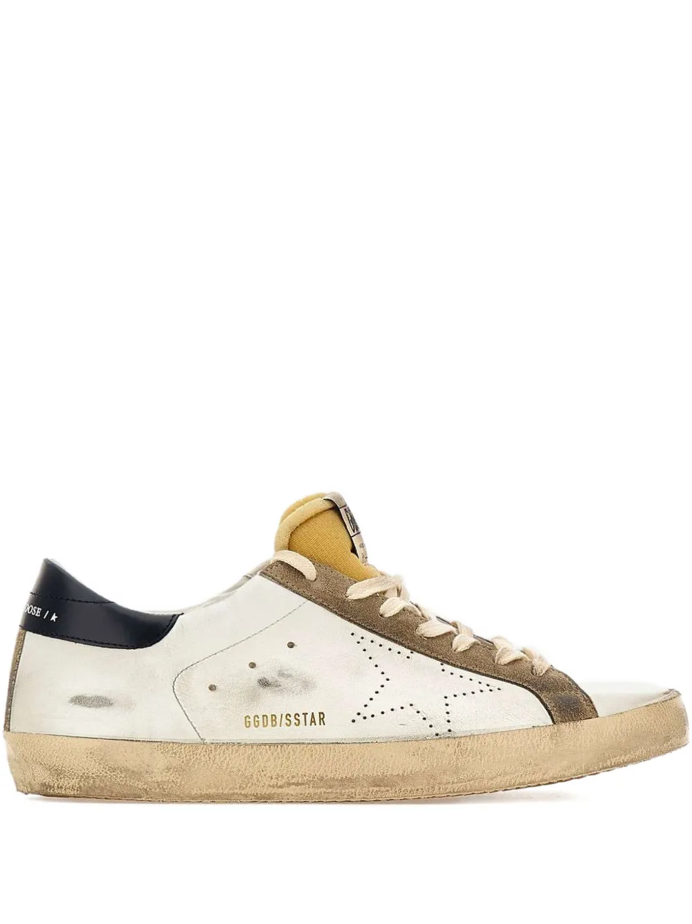 Golden Goose Super-Star used-effect leather low-top sneakers Neutrals