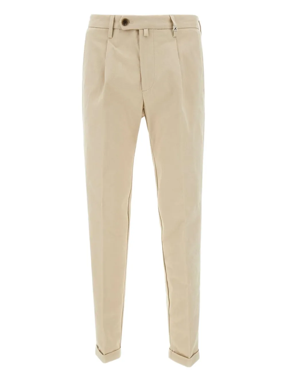 pleated cotton-blend chinos