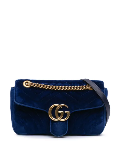 Gucci Pre-Owned 2016-2024 Small GG Marmont Matelasse Velvet Flap crossbody bag